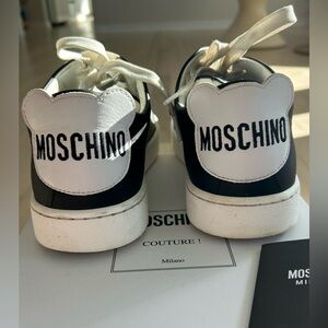 Moschino Black and White Bear Sneakers